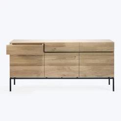 Oak Ligna 3-Door Sideboard 12 Oak Ligna 3-Door Sideboard -Home Comprehensive Shop 3032186 1
