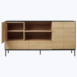 Oak 3-Door Blackbird Sideboard Black -Home Comprehensive Shop 3032197 3
