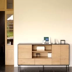 Oak 3-Door Blackbird Sideboard Black -Home Comprehensive Shop 3032197 4