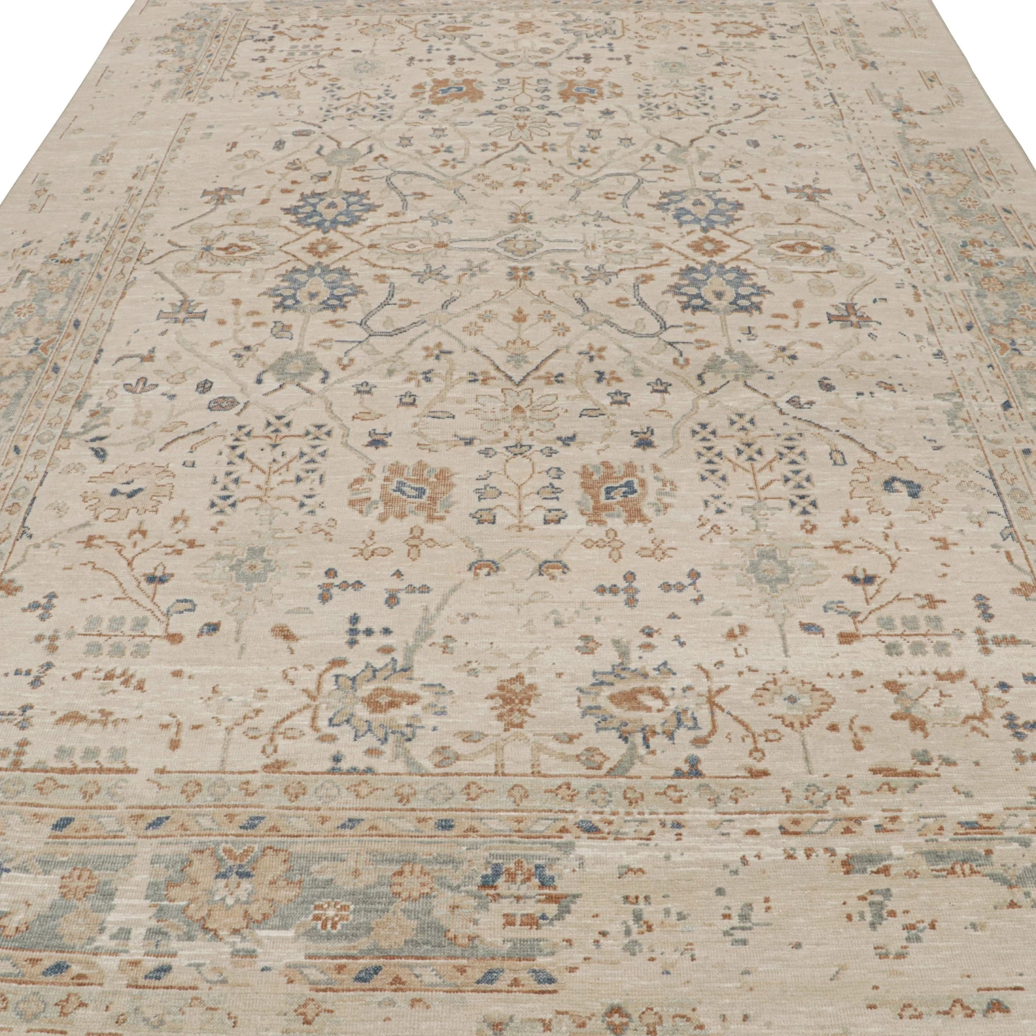 Beige Traditional Silk Rug - 9'9" X 13'11" 5 Beige Traditional Silk Rug - 9'9" X 13'11" - Image 3