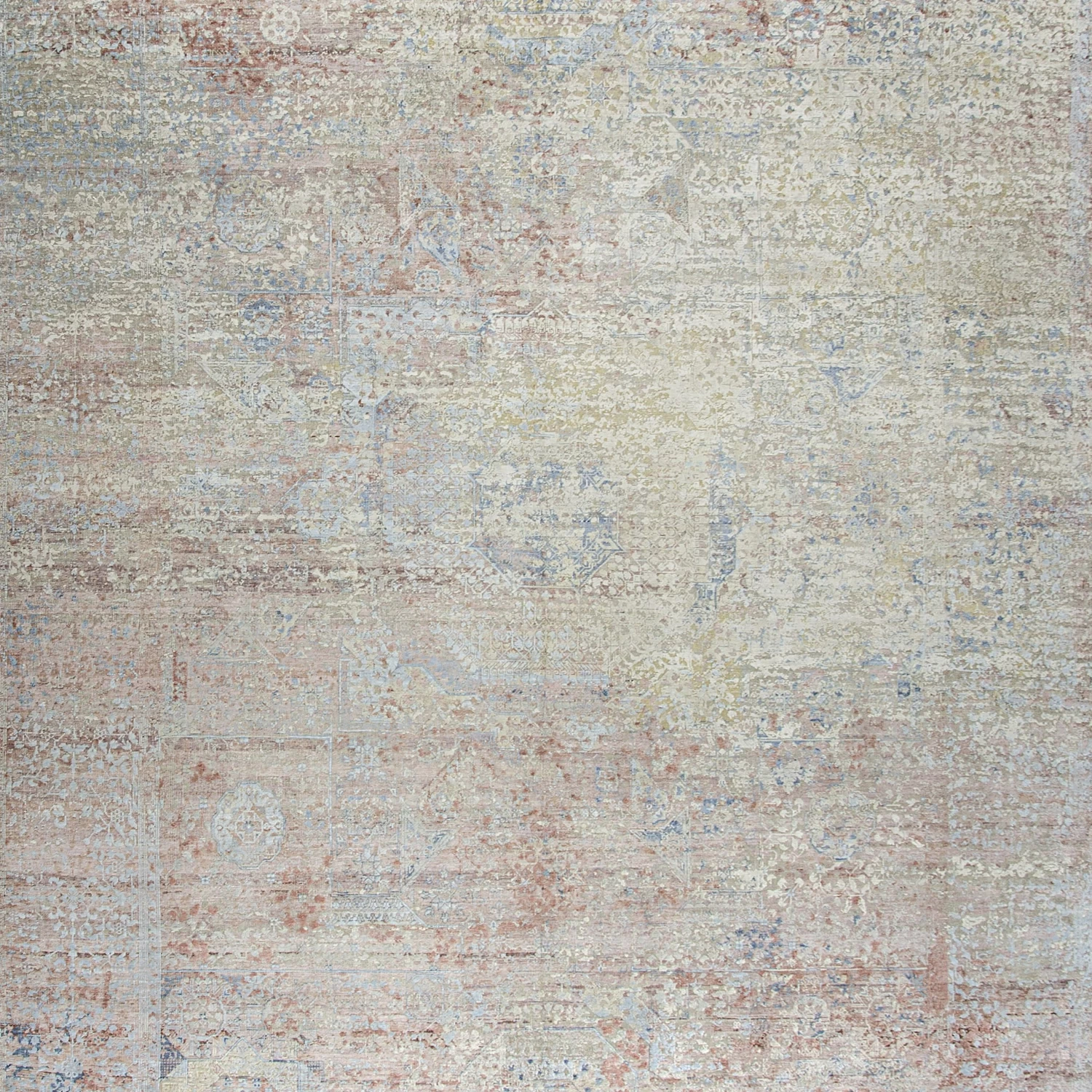 Beige Samoke Transitional Silk Cotton Blend Rug - 8'11" X 12'3" 4 Beige Samoke Transitional Silk Cotton Blend Rug - 8'11" X 12'3" - Image 2