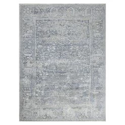 White Transitional Wool Silk Blend Rug - 9'11" X 14'1"