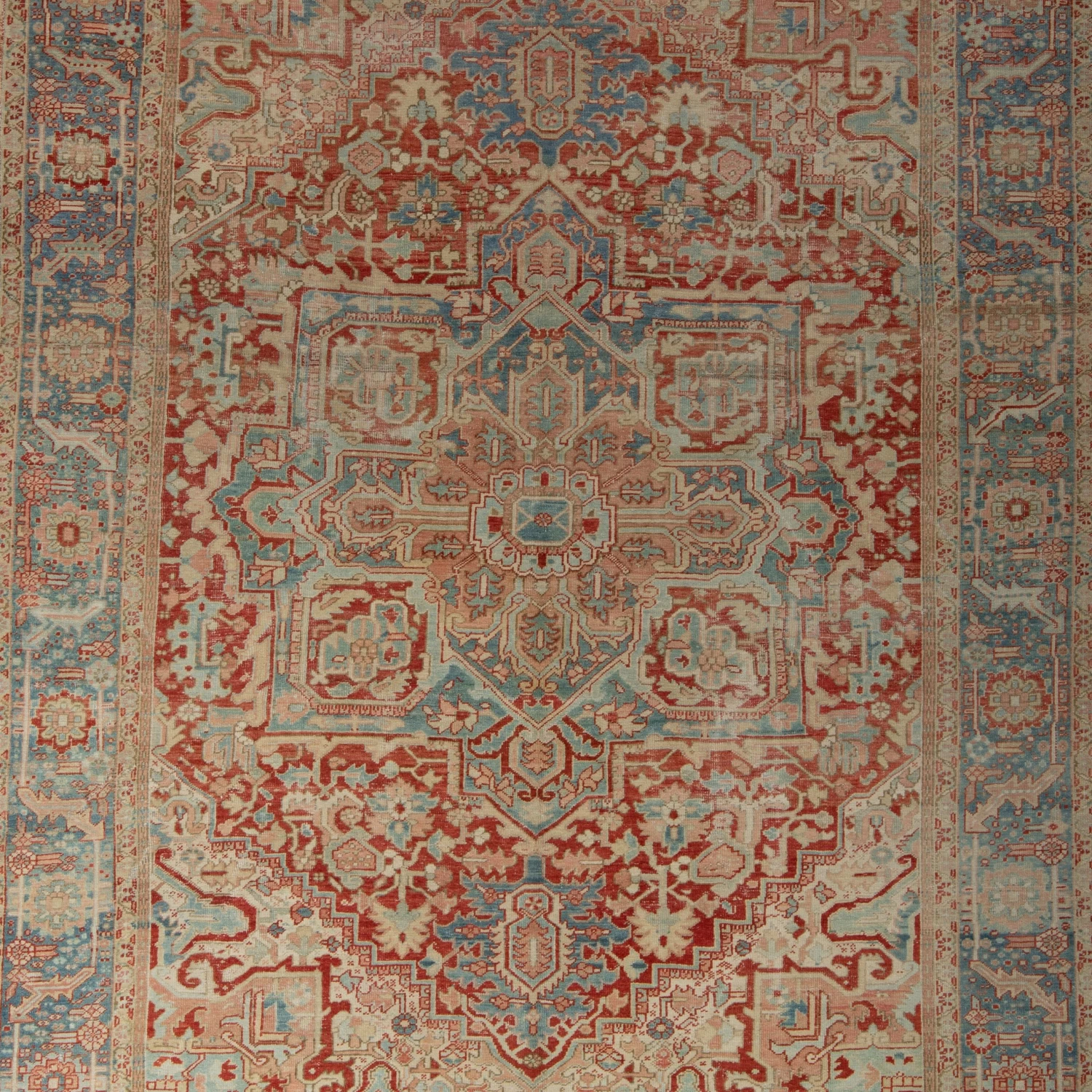 Red Vintage Turkish Medallion Wool Rug - 9'1" X 11'10" 4 Red Vintage Turkish Medallion Wool Rug - 9'1" X 11'10" - Image 2