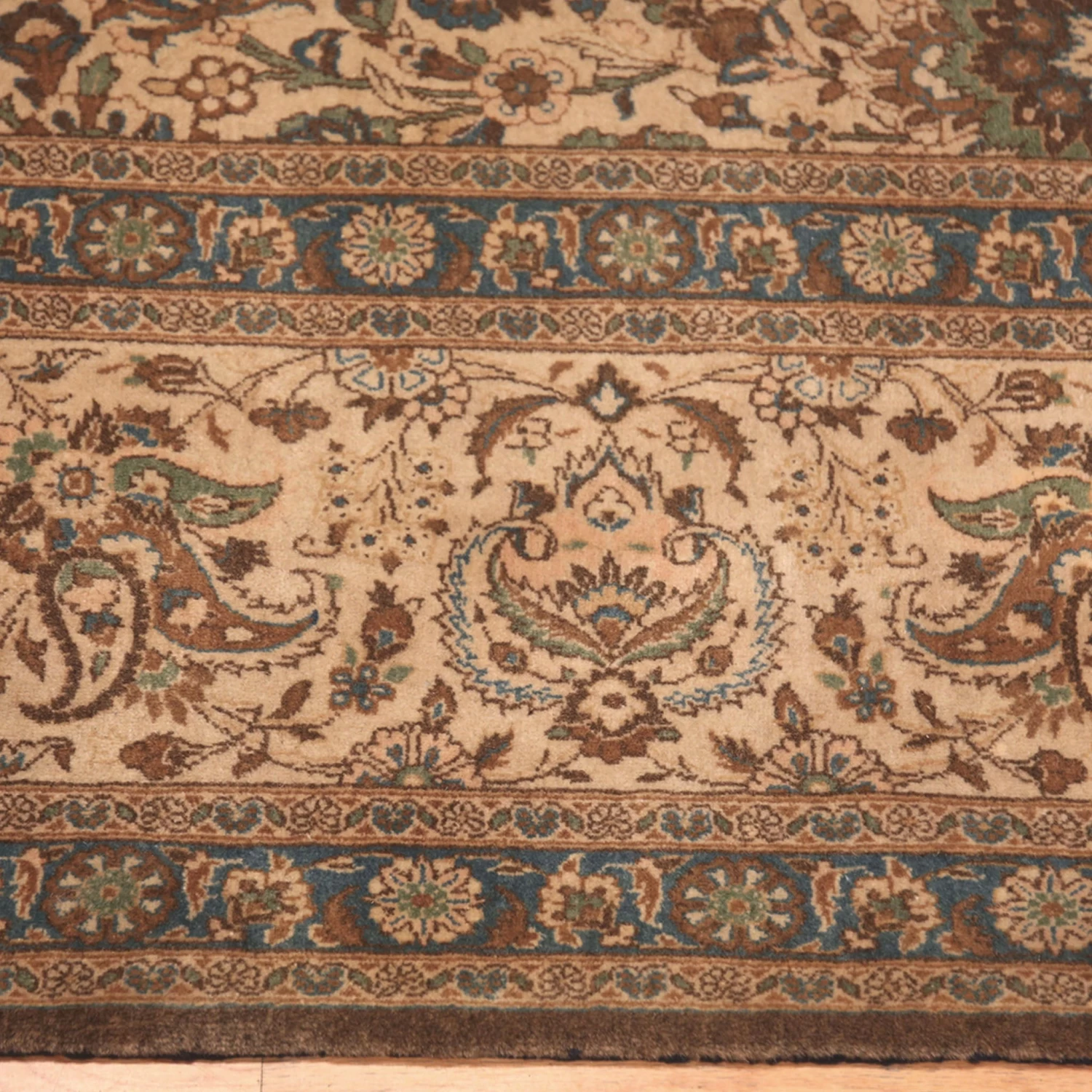 Brown Vintage Wool Tabriz Persian Rug - 12'7" X 20'5" 5 Brown Vintage Wool Tabriz Persian Rug - 12'7" X 20'5" - Image 3