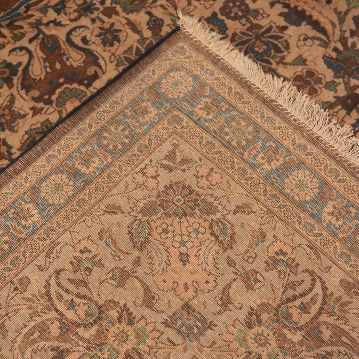 Brown Vintage Wool Tabriz Persian Rug - 12'7" X 20'5" 6 Brown Vintage Wool Tabriz Persian Rug - 12'7" X 20'5" - Image 4