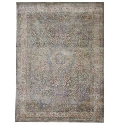 Blue Transitional Silk Rug - 9' X 12'7"