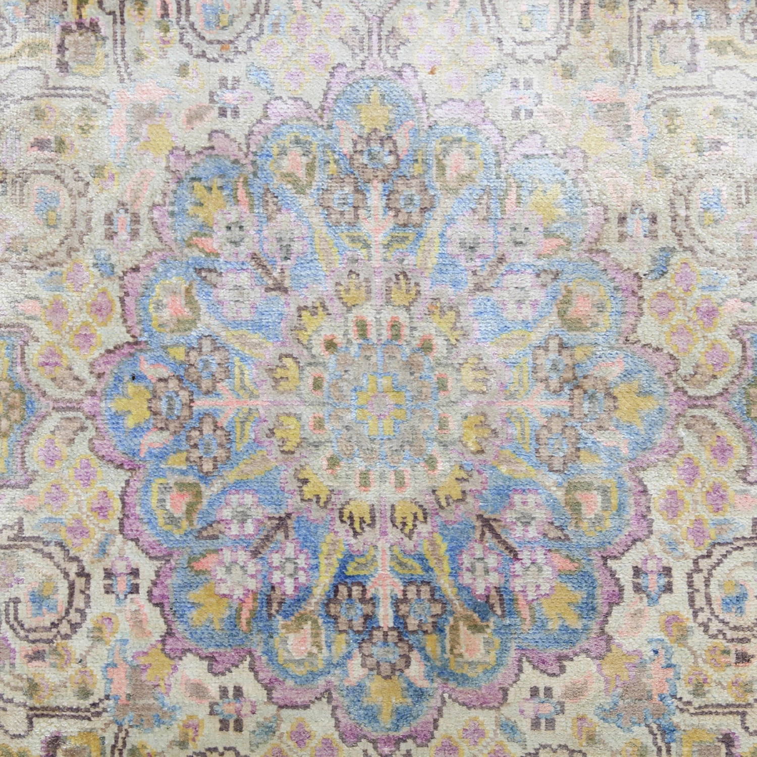 Blue Transitional Silk Rug - 9' X 12'7" 5 Blue Transitional Silk Rug - 9' X 12'7" - Image 3