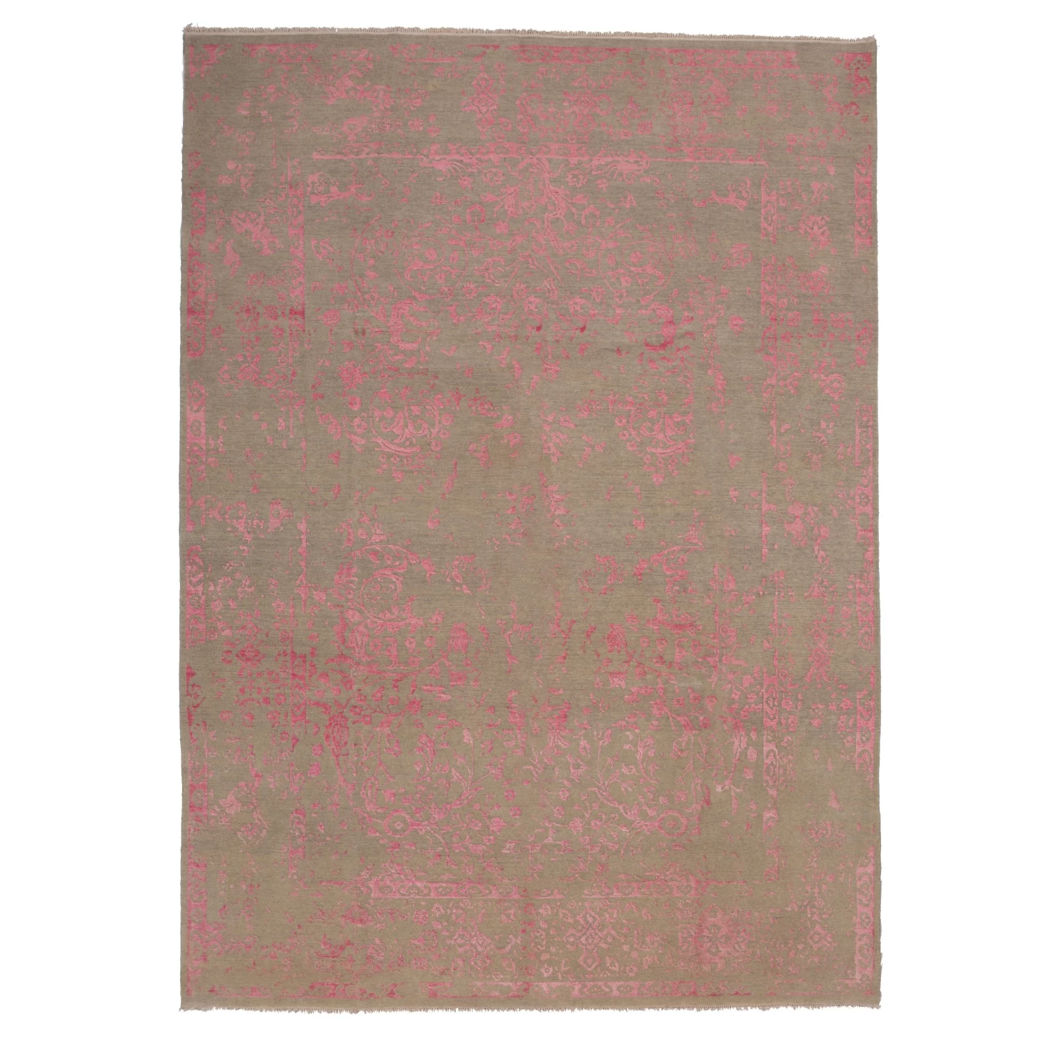 Pink Modern Wool Rug - 9'1" X 12'8" 3 Pink Modern Wool Rug - 9'1" X 12'8"