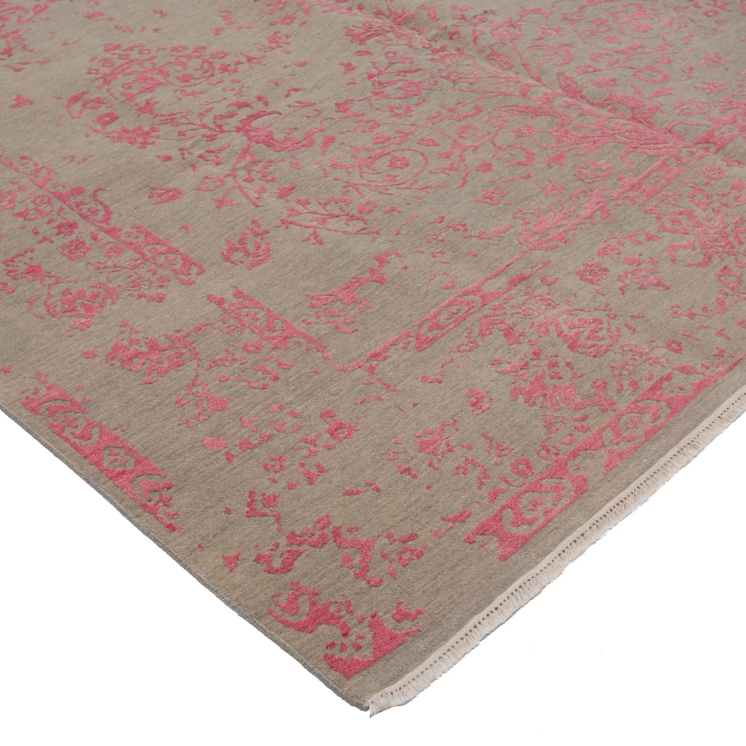 Pink Modern Wool Rug - 9'1" X 12'8" 5 Pink Modern Wool Rug - 9'1" X 12'8" - Image 3