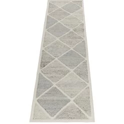 Grey Swedish Flatweave Wool Runner - 2'7" X 10' -Home Comprehensive Shop 3034428 3