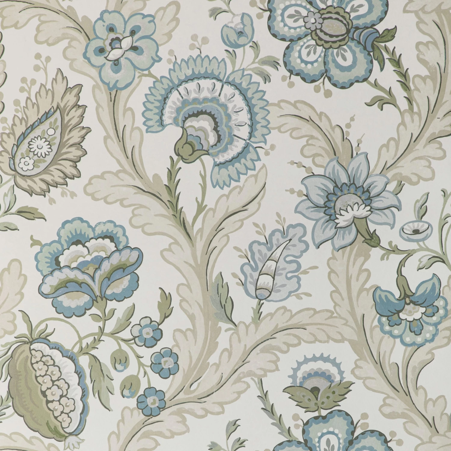 Amelia Floral Wallpaper, Aqua Sage 3 Amelia Floral Wallpaper, Aqua Sage