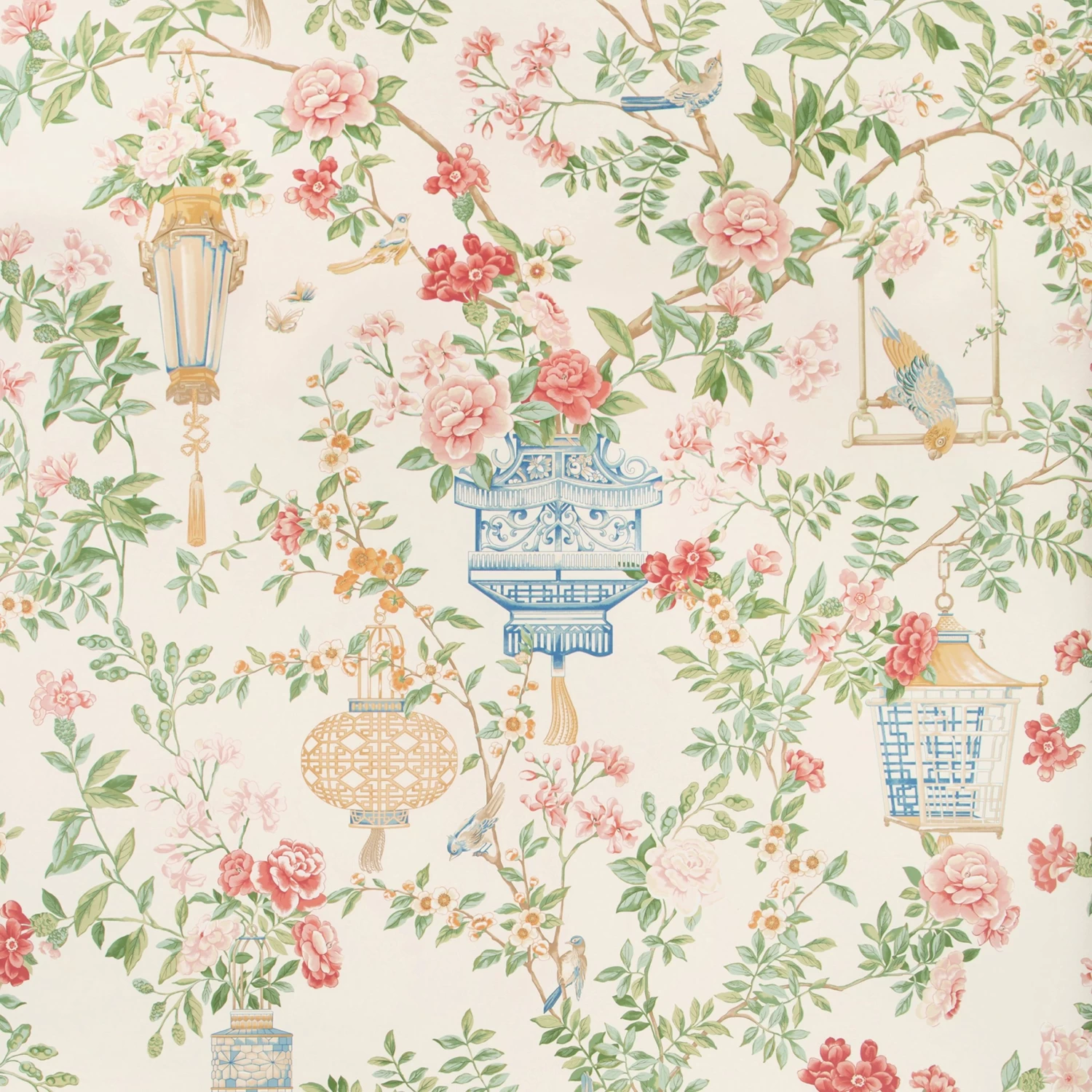 Lantern Garden Wallpaper, 8.76 Yard Roll 3 Lantern Garden Wallpaper, 8.76 Yard Roll