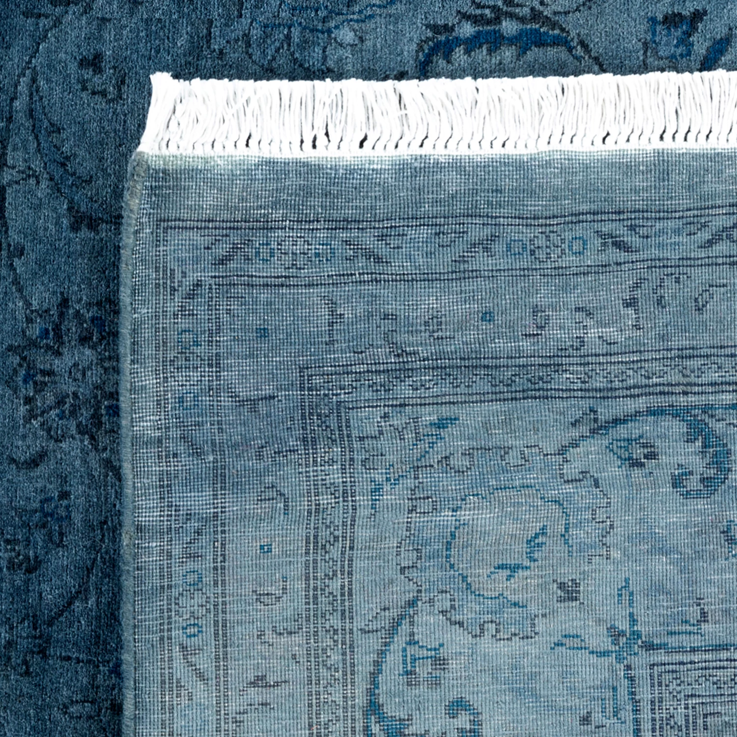 Blue Overdyed Area Rug - 6'1" X 9'1" 8 Blue Overdyed Area Rug - 6'1" X 9'1" - Image 6