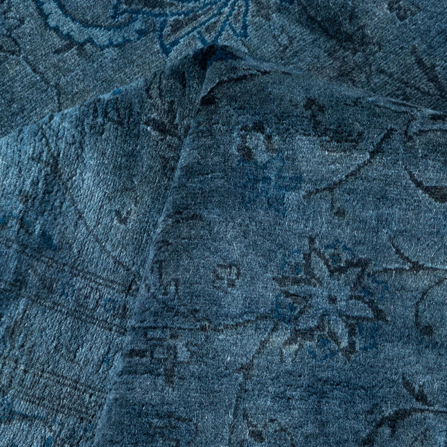 Blue Overdyed Area Rug - 6'1" X 9'1" 4 Blue Overdyed Area Rug - 6'1" X 9'1" - Image 2