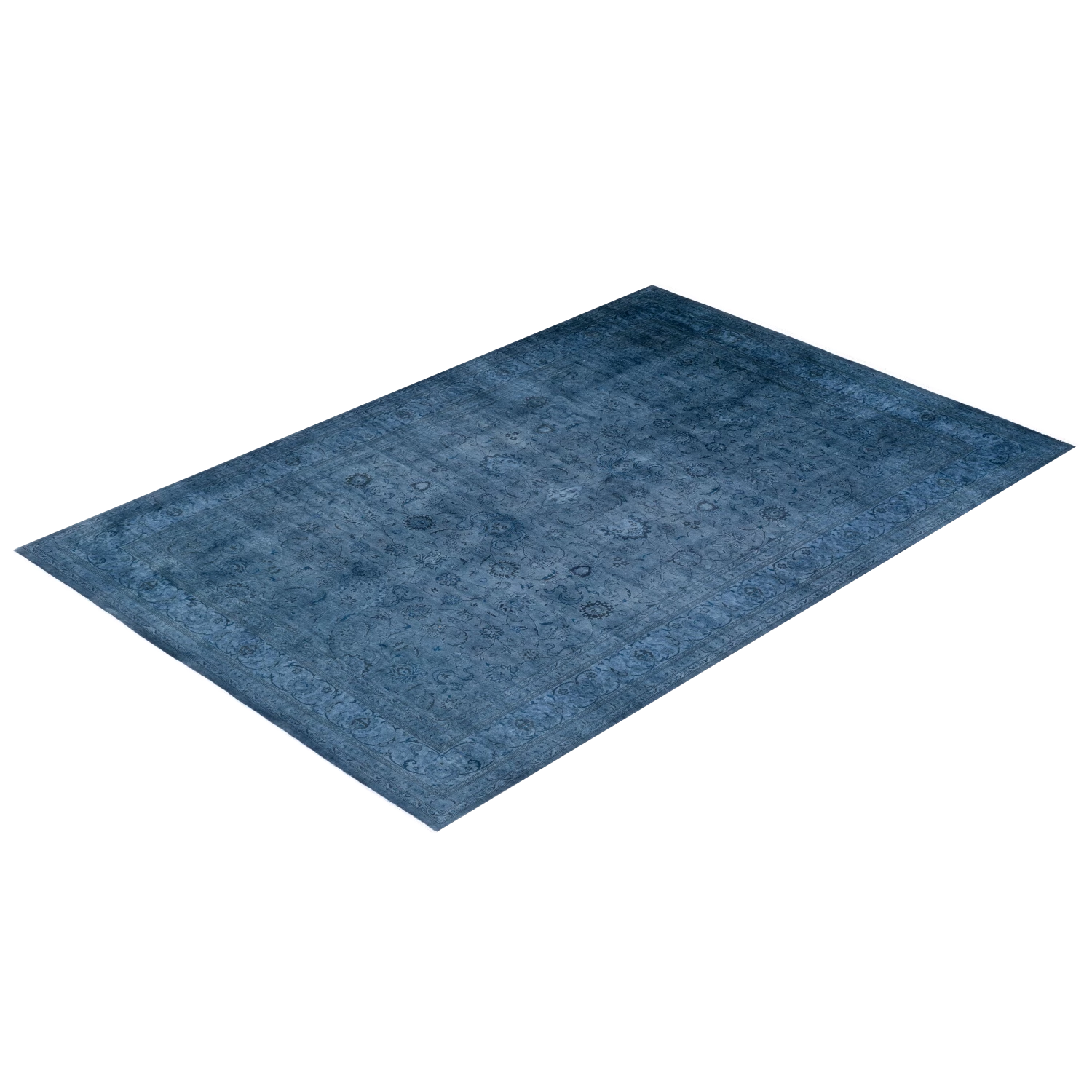 Blue Overdyed Area Rug - 6'1" X 9'1" 16 Blue Overdyed Area Rug - 6'1" X 9'1" - Image 14