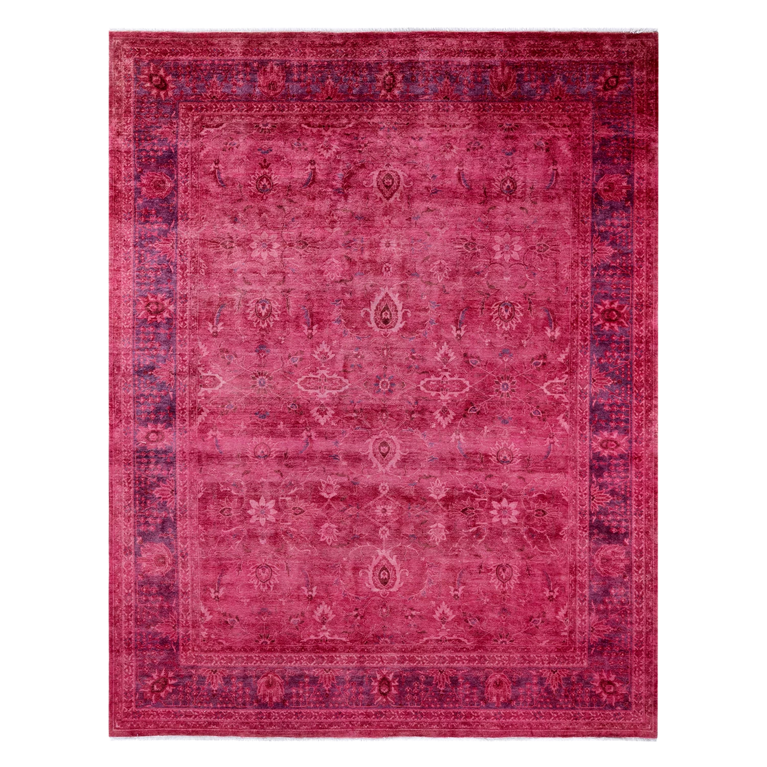 Pink Color Deform Overdyed Area Rug - 8' X 10'2" 4 Pink Color Deform Overdyed Area Rug - 8' X 10'2" - Image 2