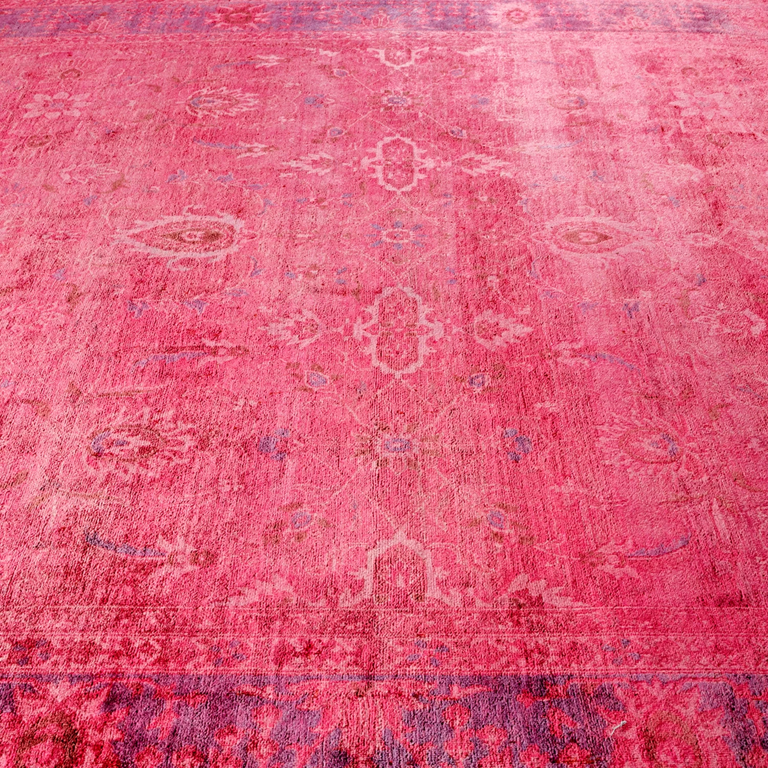 Pink Color Deform Overdyed Area Rug - 8' X 10'2" 7 Pink Color Deform Overdyed Area Rug - 8' X 10'2" - Image 5