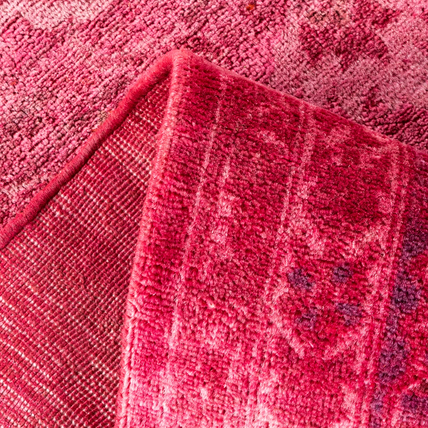 Pink Color Deform Overdyed Area Rug - 8' X 10'2" 9 Pink Color Deform Overdyed Area Rug - 8' X 10'2" - Image 7
