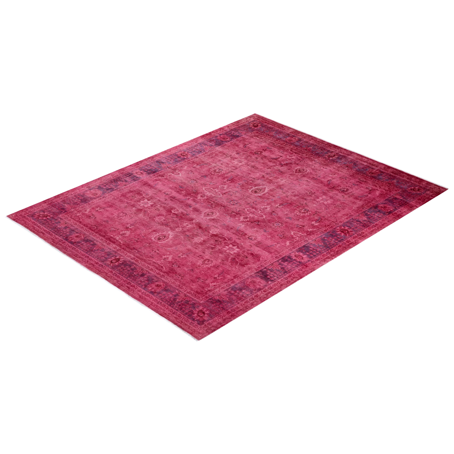 Pink Color Deform Overdyed Area Rug - 8' X 10'2" 11 Pink Color Deform Overdyed Area Rug - 8' X 10'2" - Image 9