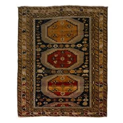 Ivory Antique Shirvan Persian Rug - 4'1" X 5'1'