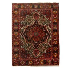 Red Antique Bakhtiari Persian Rug - 5'3" X 6'10"