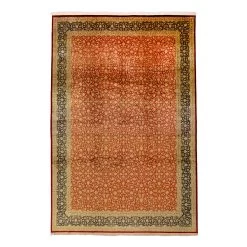 Red Antique Qum Silk Persian Rug - 8'10" X 11'10"