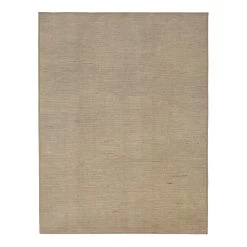 Beige Zameen Solid Wool Rug - 9'4" X 12'