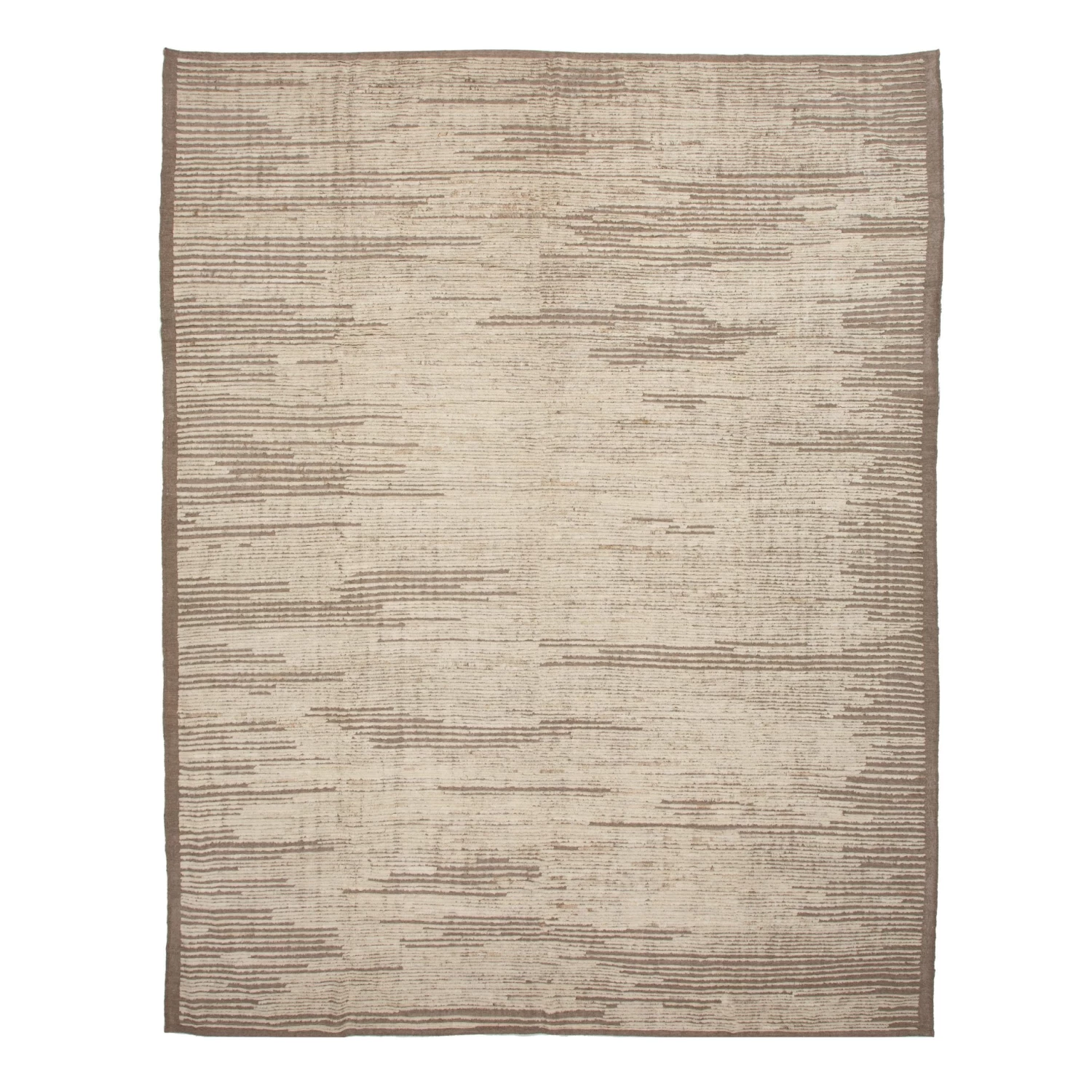 Brown Zameen Transitional Wool Rug - 12'11" X 16' 3 Brown Zameen Transitional Wool Rug - 12'11" X 16'