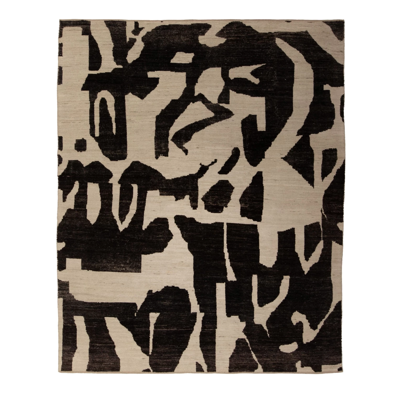 Zameen Patterned Modern Wool Rug - 8'4" X 10'1" 3 Zameen Patterned Modern Wool Rug - 8'4" X 10'1"