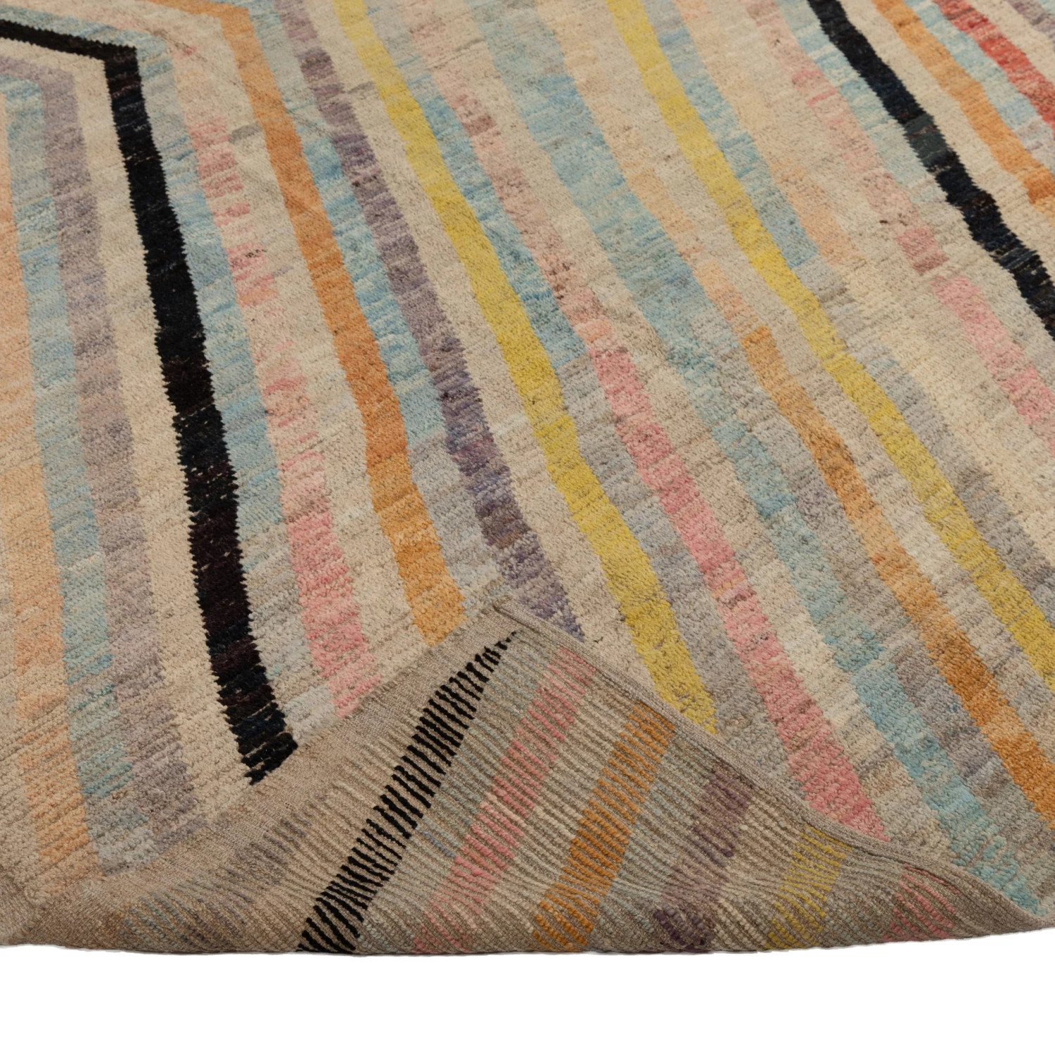 Mutlicolored Zameen Transitional Wool Rug- 14' X 17'6" 6 Mutlicolored Zameen Transitional Wool Rug- 14' X 17'6" - Image 4