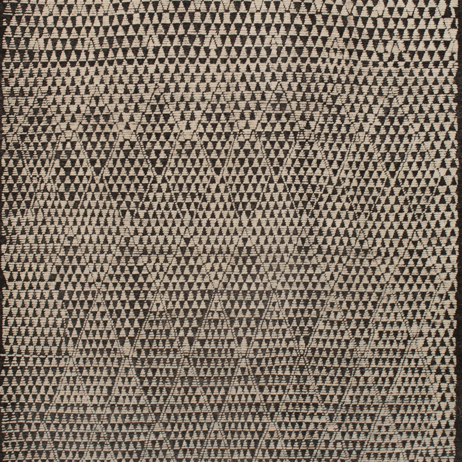 Black And White Zameen Transitional Wool Rug - 10'6" X 15'5" 4 Black And White Zameen Transitional Wool Rug - 10'6" X 15'5" - Image 2