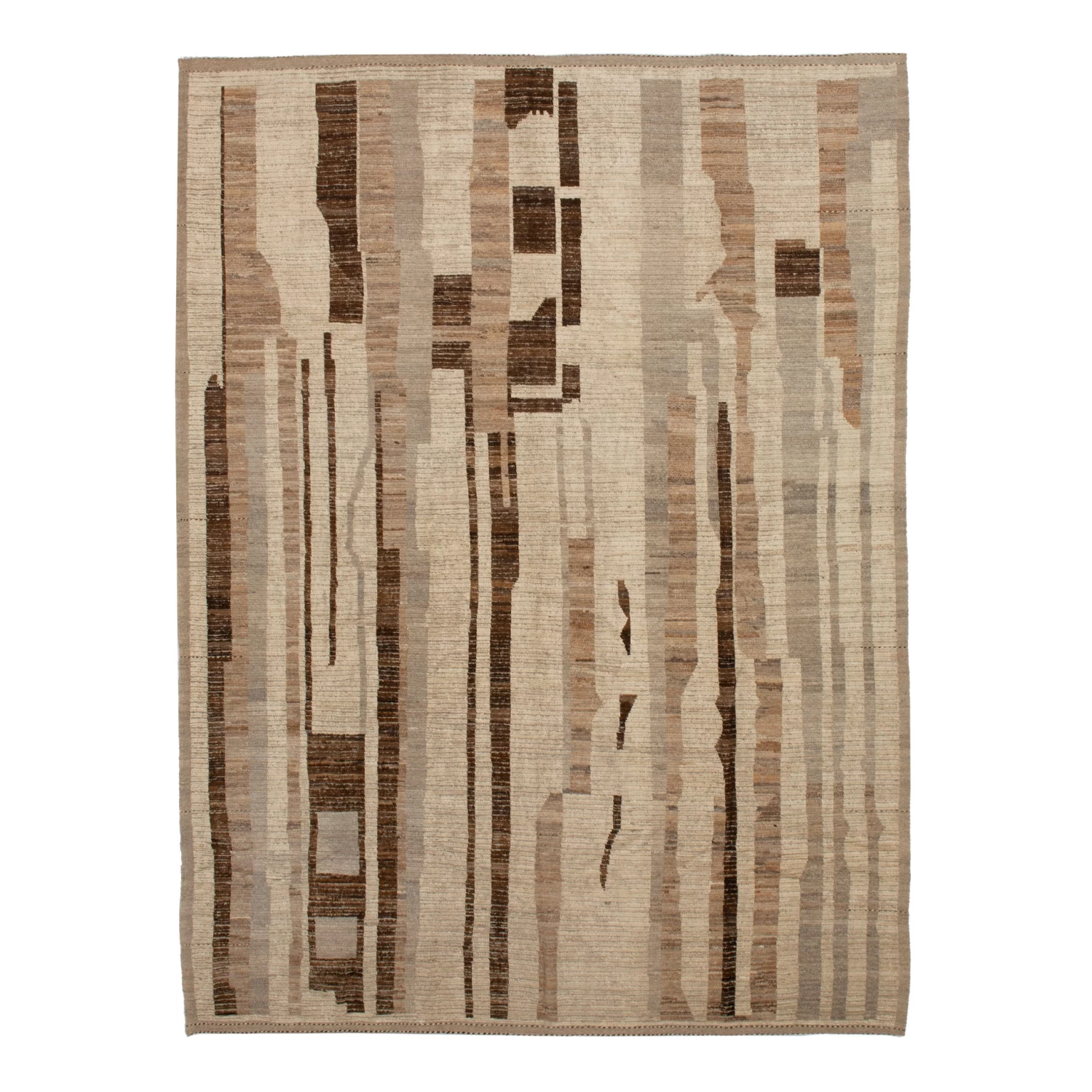 Brown Zameen Transitional Wool Rug - 10'5" X 13'10" 3 Brown Zameen Transitional Wool Rug - 10'5" X 13'10"