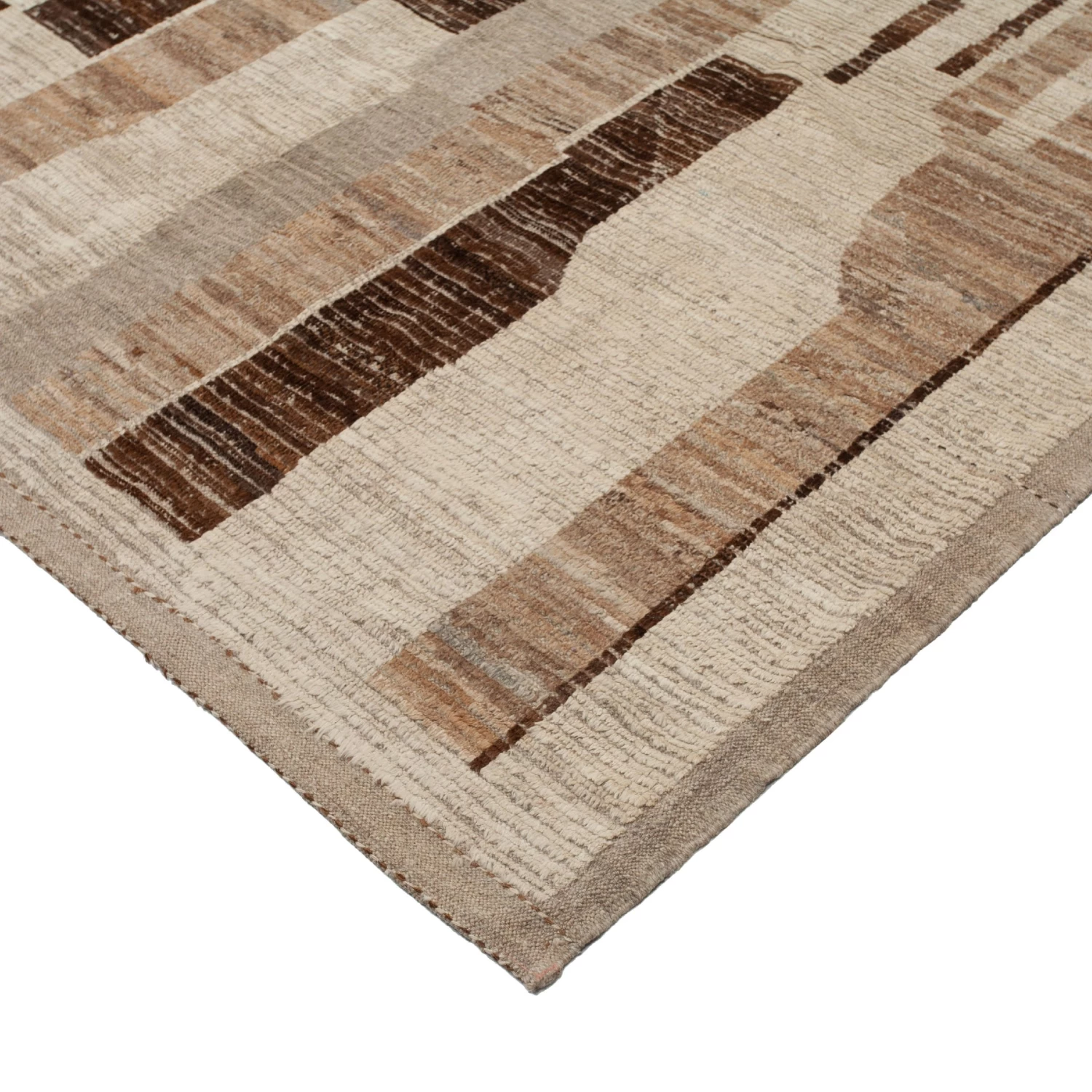 Brown Zameen Transitional Wool Rug - 10'5" X 13'10" 5 Brown Zameen Transitional Wool Rug - 10'5" X 13'10" - Image 3