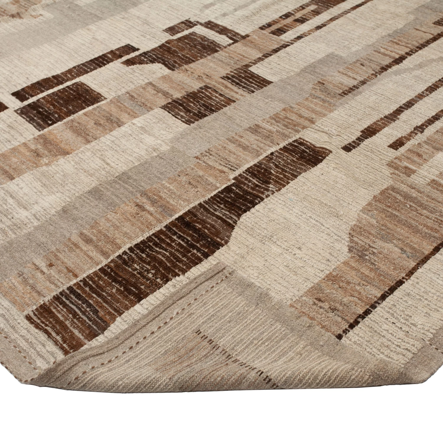 Brown Zameen Transitional Wool Rug - 10'5" X 13'10" 6 Brown Zameen Transitional Wool Rug - 10'5" X 13'10" - Image 4