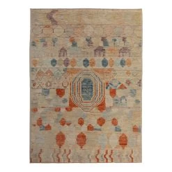 Multicolored Mosaic Wool Rug - 5'8" X 7'11"