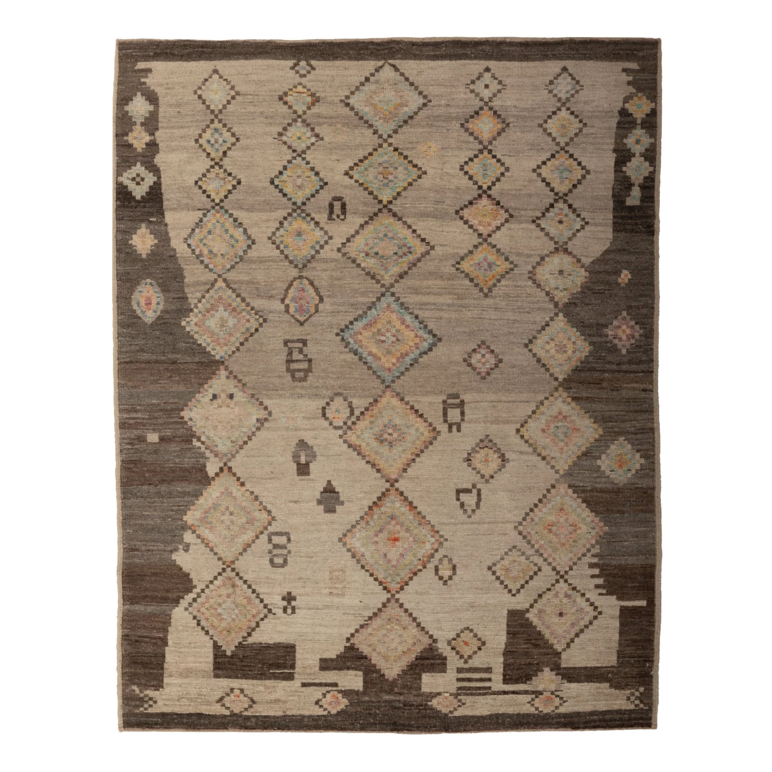 Brown Zameen Transitional Wool Rug - 5'1" X 6'5" 3 Brown Zameen Transitional Wool Rug - 5'1" X 6'5"