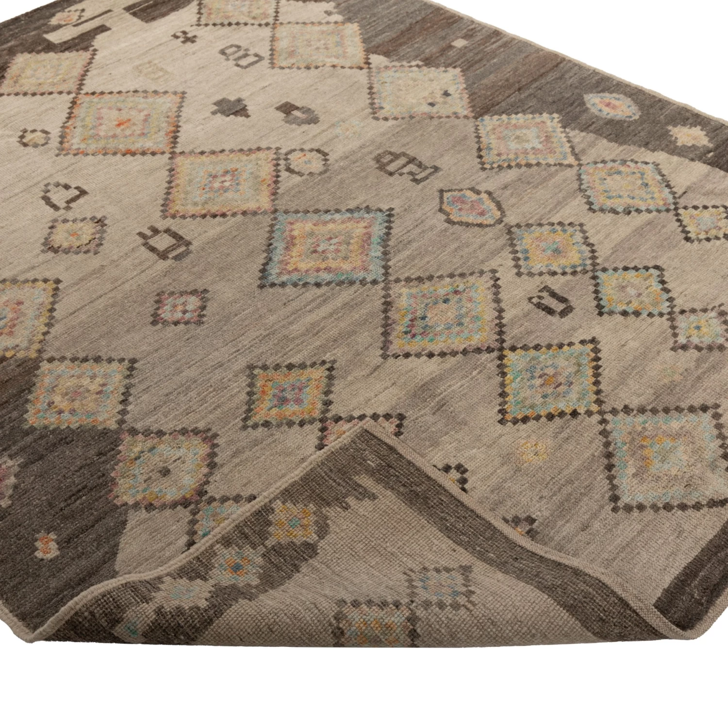 Brown Zameen Transitional Wool Rug - 5'1" X 6'5" 6 Brown Zameen Transitional Wool Rug - 5'1" X 6'5" - Image 4