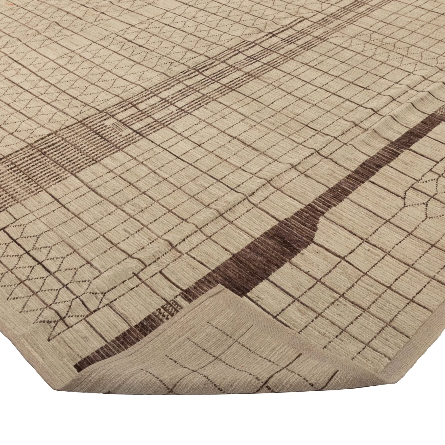 Beige Zameen Transitional Wool Rug - 10'10" X 13'10" 6 Beige Zameen Transitional Wool Rug - 10'10" X 13'10" - Image 4