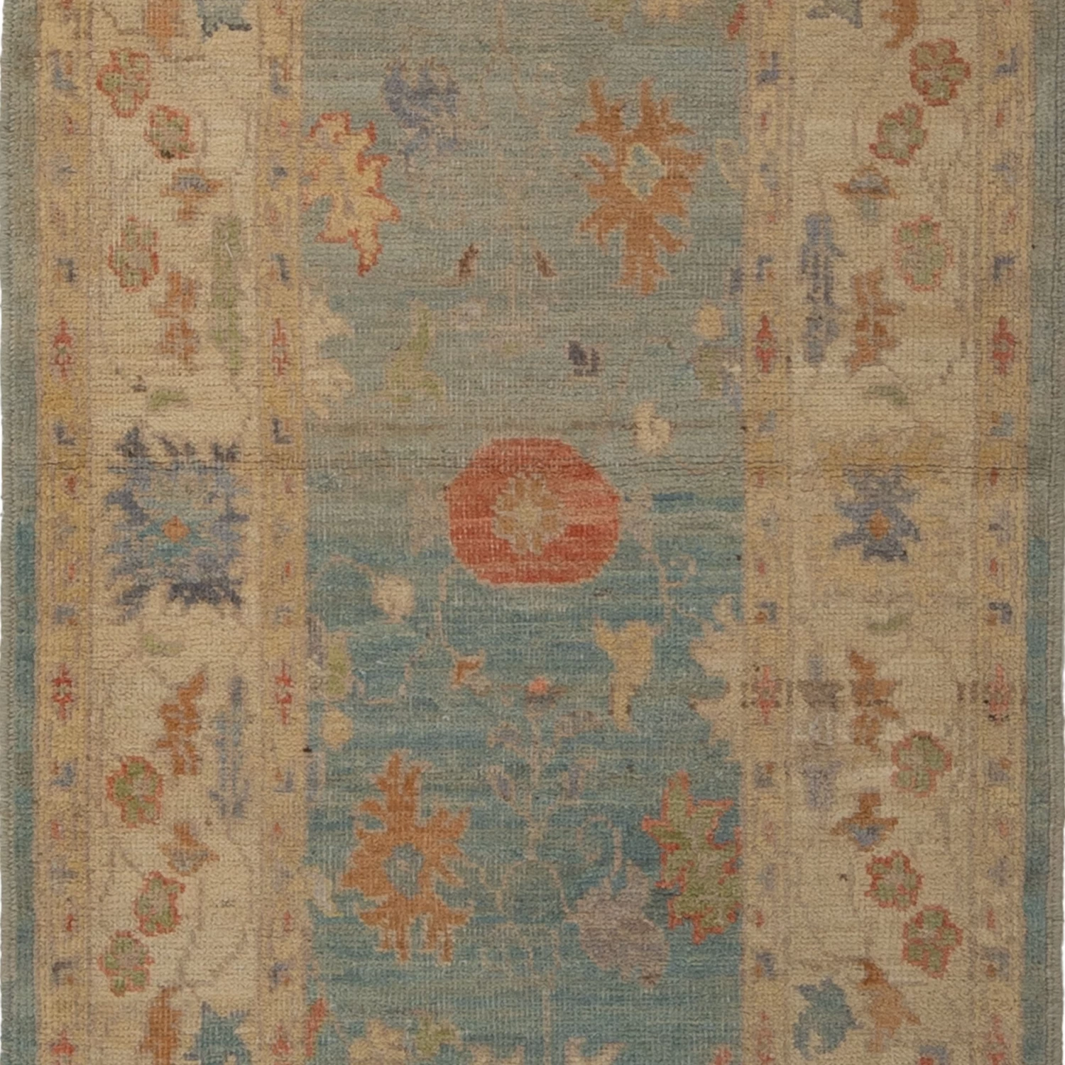 Blue Zameen Transitional Wool Rug - 3'4" X 18'10" 4 Blue Zameen Transitional Wool Rug - 3'4" X 18'10" - Image 2