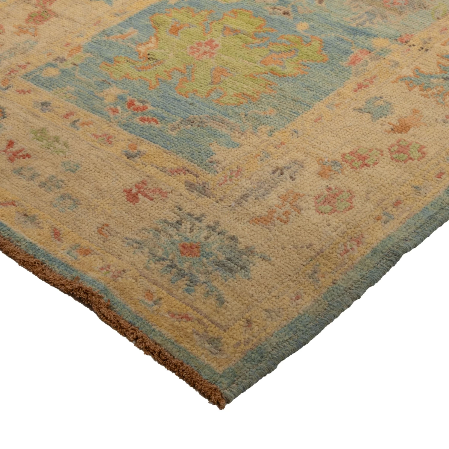 Blue Zameen Transitional Wool Rug - 3'4" X 18'10" 5 Blue Zameen Transitional Wool Rug - 3'4" X 18'10" - Image 3