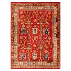 Red Vintage Scandinavian Wool Rug - 10'3" X 13'8"