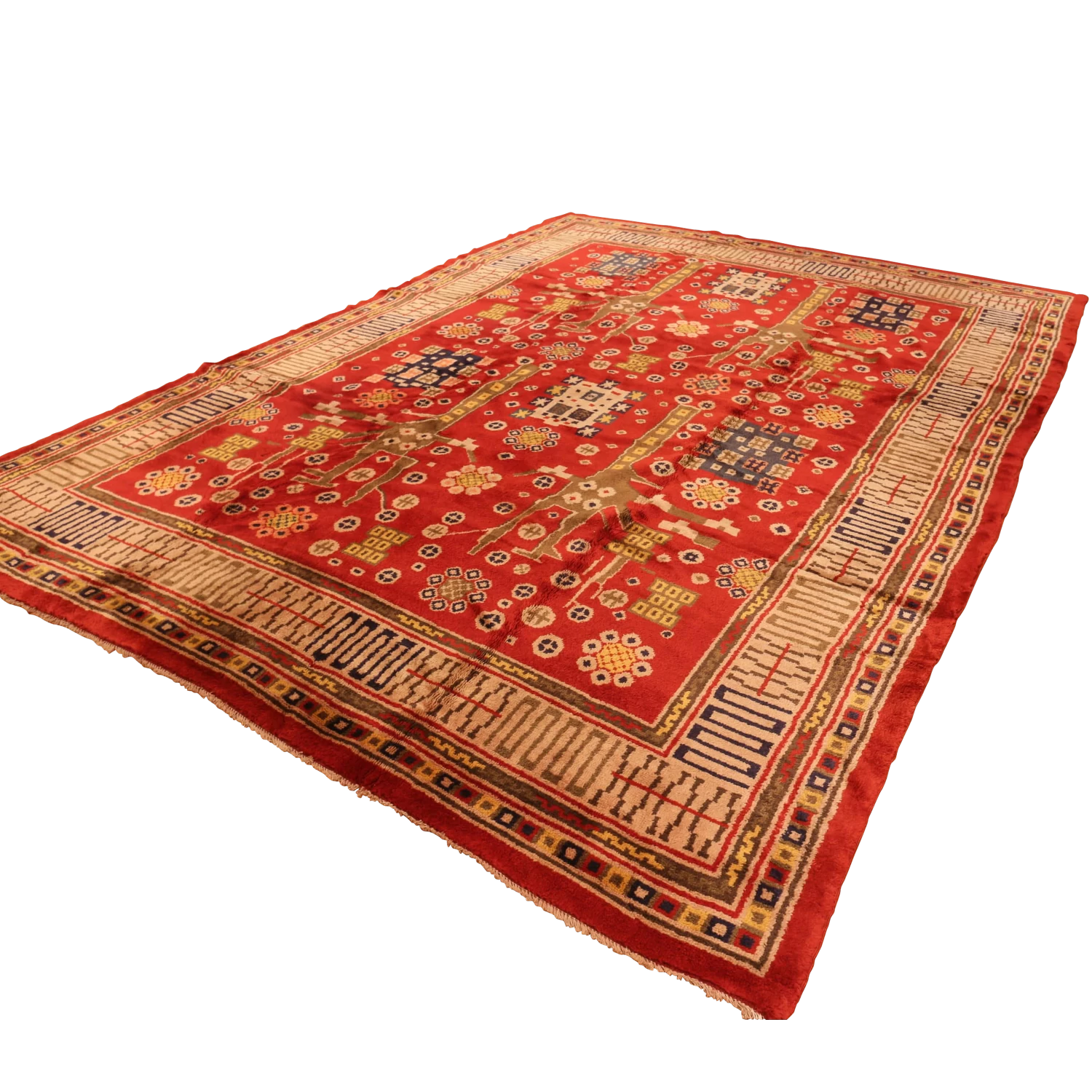 Red Vintage Scandinavian Wool Rug - 10'3" X 13'8" 7 Red Vintage Scandinavian Wool Rug - 10'3" X 13'8" - Image 5