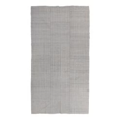 Grey Striped Turkish Flatweave Wool Rug- 6'5" X 11'10"