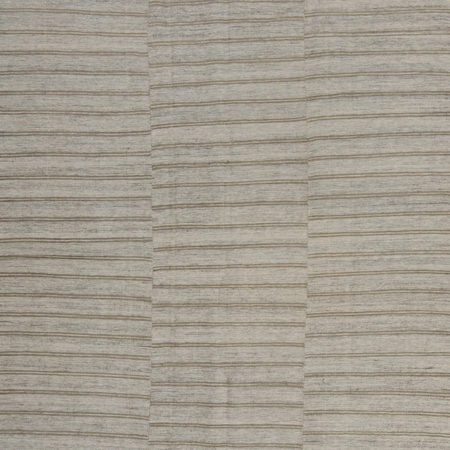 Grey Striped Turkish Flatweave Wool Rug - 6' X 8'4" 4 Grey Striped Turkish Flatweave Wool Rug - 6' X 8'4" - Image 2