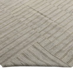 Grey Striped Turkish Flatweave Wool Rug - 6' X 8'4" 10 Grey Striped Turkish Flatweave Wool Rug - 6' X 8'4" -Home Comprehensive Shop 3039103 4