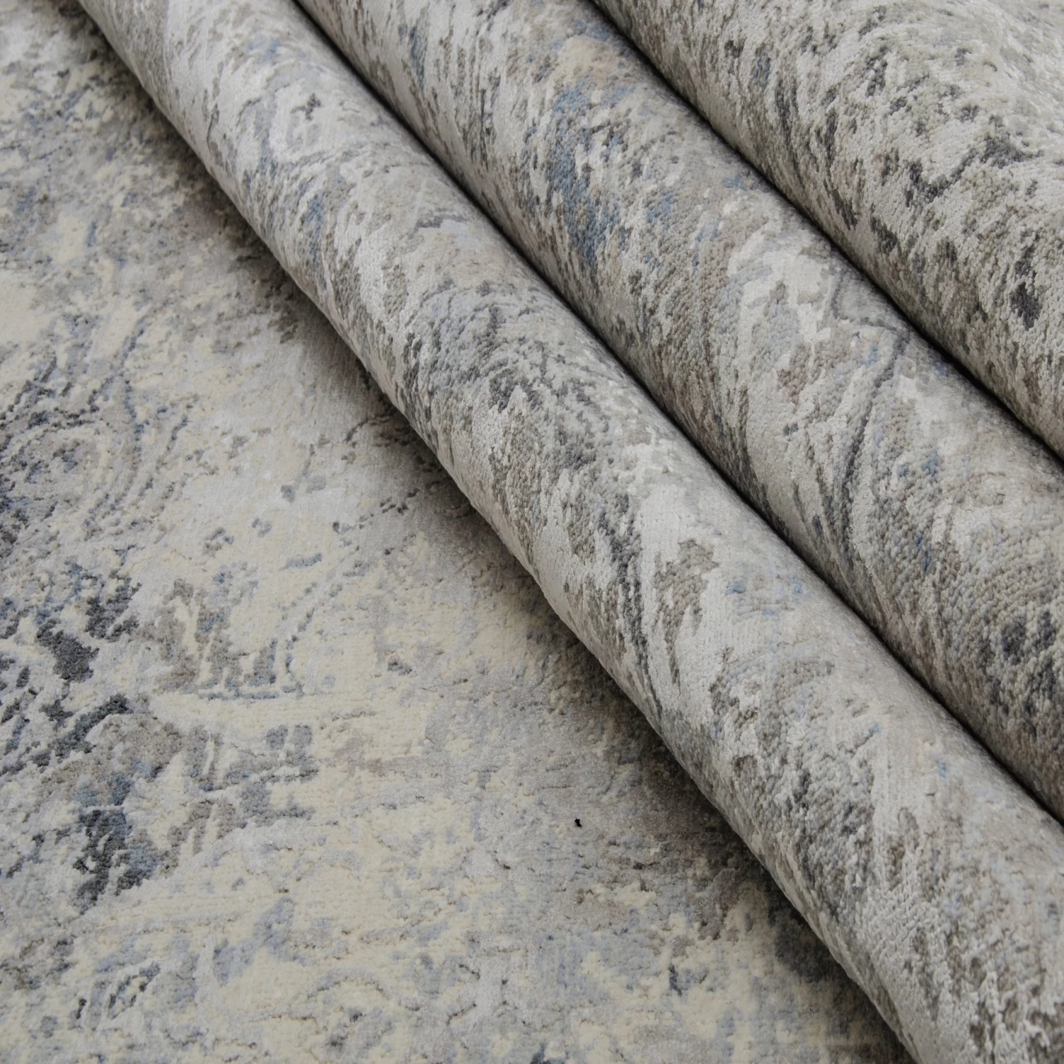 Grey Samoke Transitional Wool & Silk Rug - 9'1" X 12'1" 8 Grey Samoke Transitional Wool & Silk Rug - 9'1" X 12'1" - Image 6