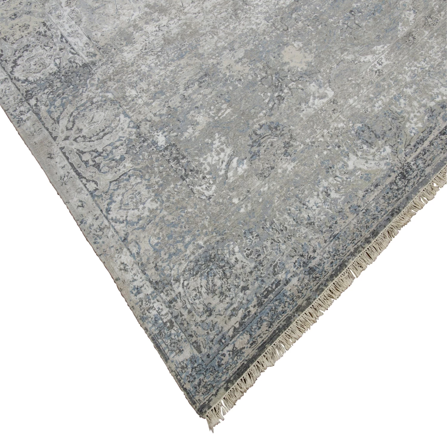 Grey Samoke Transitional Wool & Silk Rug - 9'1" X 12'1" 10 Grey Samoke Transitional Wool & Silk Rug - 9'1" X 12'1" - Image 8