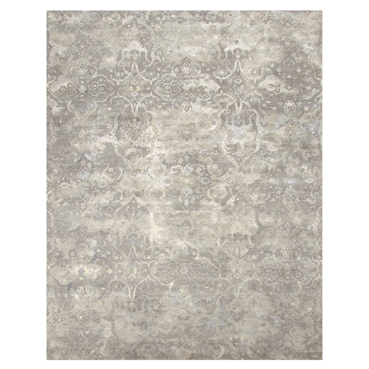 Grey Samoke Wool & Silk Rug - 9'1" X 12'2" 4 Grey Samoke Wool & Silk Rug - 9'1" X 12'2" - Image 2