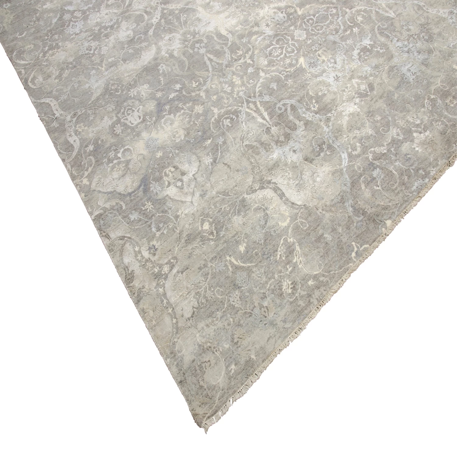Grey Samoke Wool & Silk Rug - 9'1" X 12'2" 9 Grey Samoke Wool & Silk Rug - 9'1" X 12'2" - Image 7