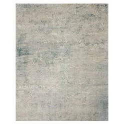 Blue And Grey Samoke Transitional Silk Rug - 8'11" X 12'